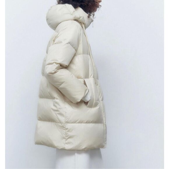 Zara Cream Puffer Jacket - Picture 6 of 12